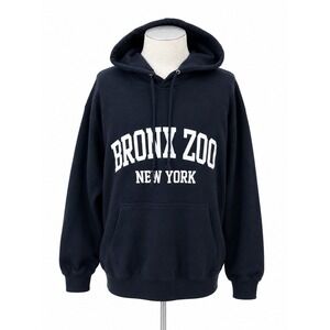 Pro Weave Mens Hoodie L Bronx Zoo Navy Pullover Sweatshirt New York